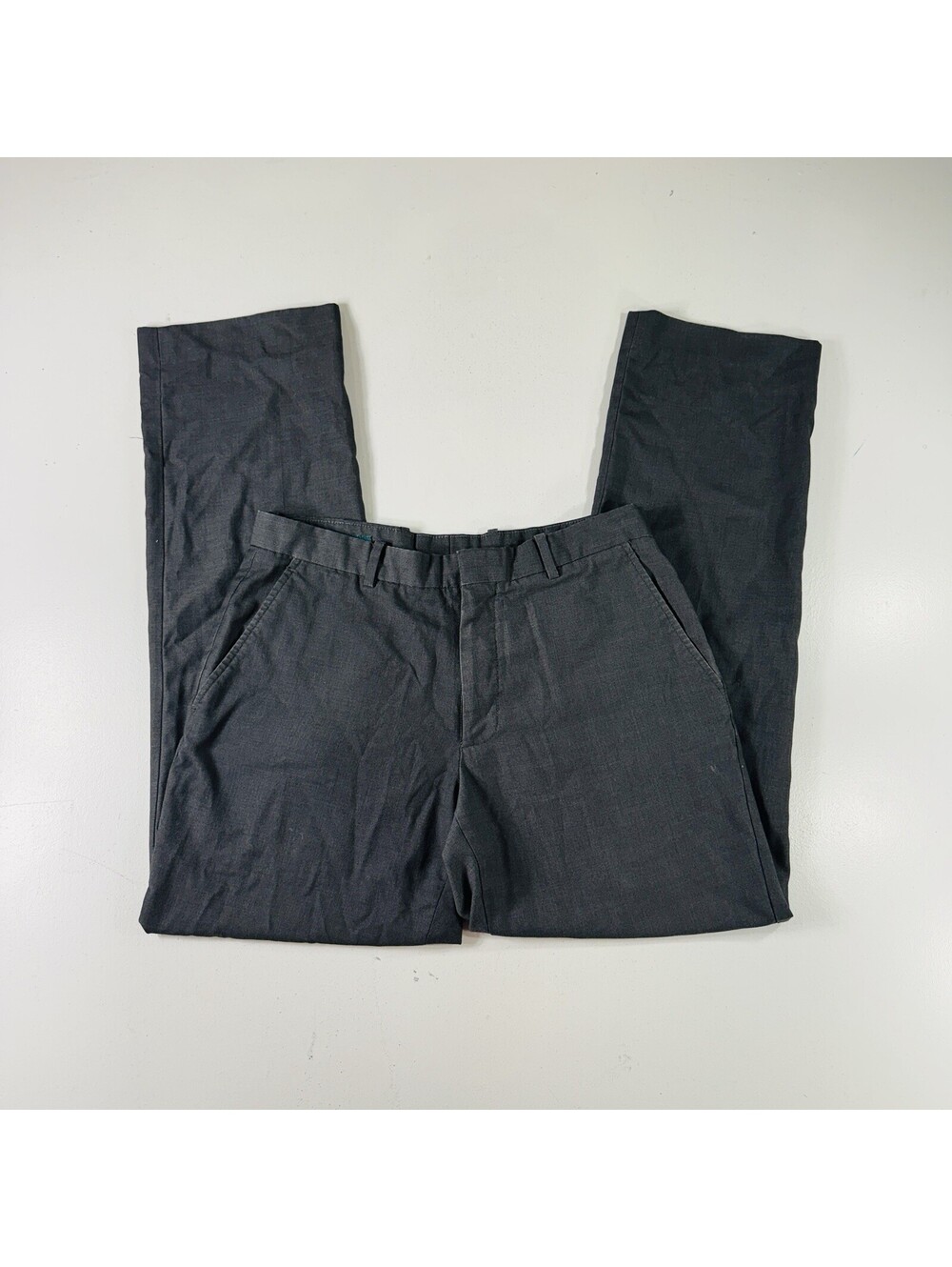 Perry Ellis Dress Pants Gray Flat Front Men’s Size 32x32
